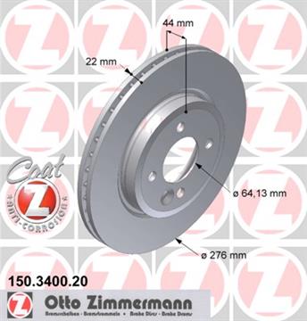 Přední brzdový kotouč Mini Cooper R50, R53, 34111502891, 34116774984
