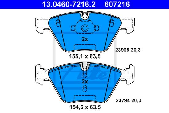 Přední brzdové desky ATE Bmw E82, E90, E91, E92, E93, X1, Z4