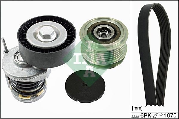 Klínový řemen 6PK1070, předstihová kladka, napínací sada 1.6 TDI, 2.0 TDI