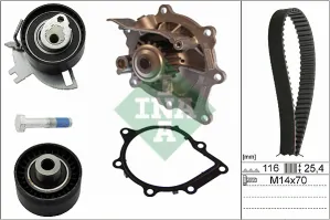 Rozvodová sada s vodní pumpou INA 2.0HDI, Ford 2.0 TDCI Bi Turbo, Peugeot 2.0 BlueHDI